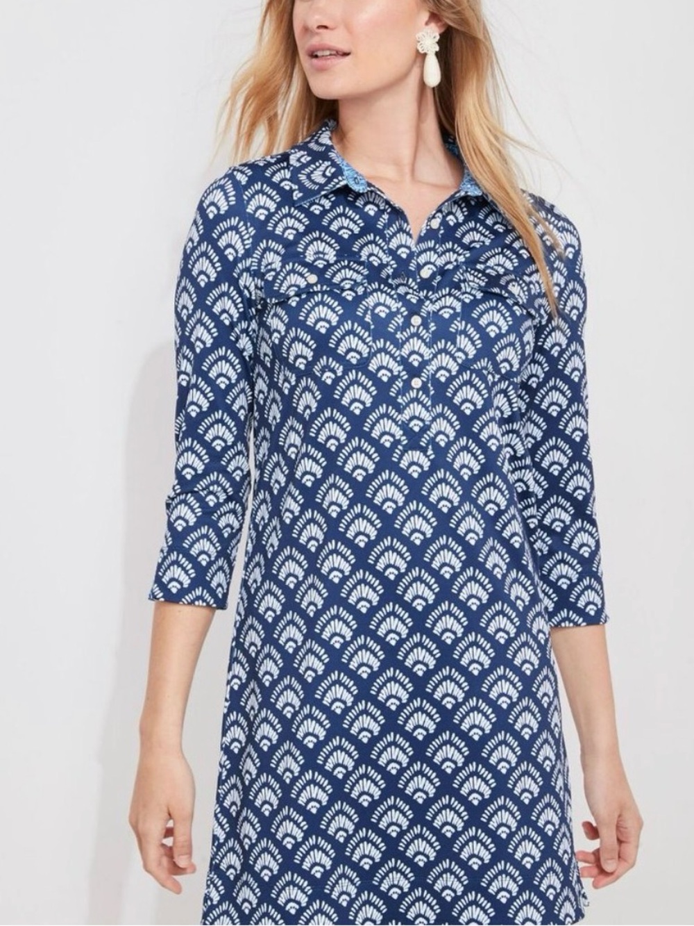 Perfect Vineyard Vines Sankaty Margo Blue Women’s Collared Shirt Dress Size XS